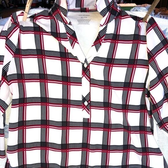 nwot Womens XLarge Van Heusen LS 3/4 Button Blouse - Picture 1 of 6